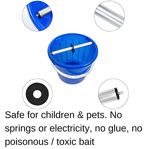 Odesos Mouse Trap, Live Catch and Release Bucket Spin Roller with an Original Ring for Mice Rats Rodents. Humane. Auto Rolling Reset. Safe for Children and Pets Works Outdoors and Indoors