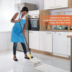 KeFanta Commercial Mop Heavy Duty Industrial Mop with Extra Replacement Mop Head,60" Long Handle Looped-End String Wet Cotton Mops for Floor Cleaning,Home,Kitchen,Office,Garage and Concrete/Tile Floor
