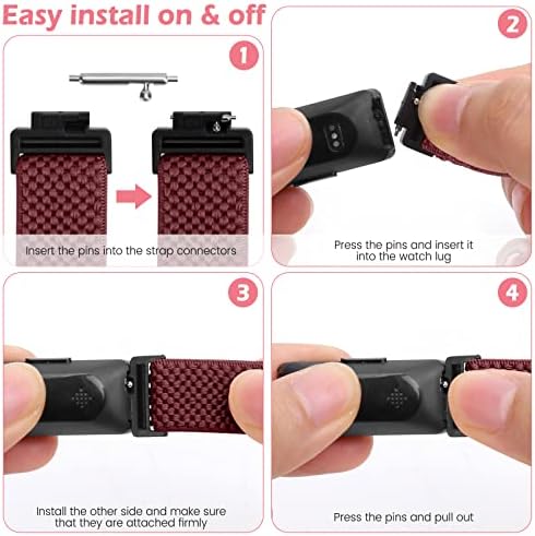 Elastic Watch Band - Compatible with Fitbit Inspire 3/2/HR/Ace 2/3, Soft Nylon Sport Wristband Replacement Straps For Women & Men