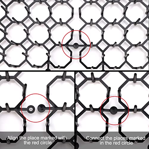 TSLBW 6.2 * 8 Inch 12 Pcs Cat Scat Mat with SpikesCat Repellent Mat with Spikes Pet Deterrent Net Anti Cat Mat Gardening Plastic Cat Scat Mat with 8 U-Shaped Pegs Wild Animal Garden Plants