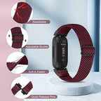 4 Pack Bands Compatible with Fitbit Inspire 3/Inspire 2/Inspire/Inspire HR/Ace 3/Ace 2 Band, Elastic Adjustable Nylon Loop Straps Replacement Sport Stretchy Wristband for Women Men