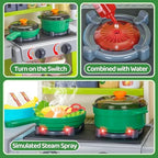 Kids Play Kitchen Set, Toddler Kitchen Playset with Sound & Light, Cooking Stove with Steam, Play Sink, Play Food Toy and Kitchen Accessories, Kitchen Toy for Kids Girls Boys 1-3