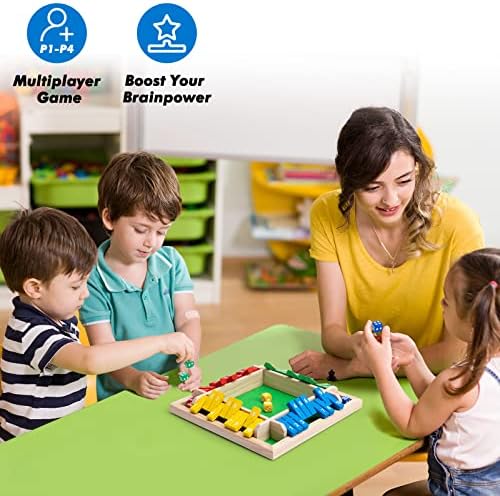 Shut The Box Game, 4-Player Wooden dice Game That's Perfect for Parties and Gatherings. It enhances Math and Decision-Making Skills While Providing Endless Entertainment.
