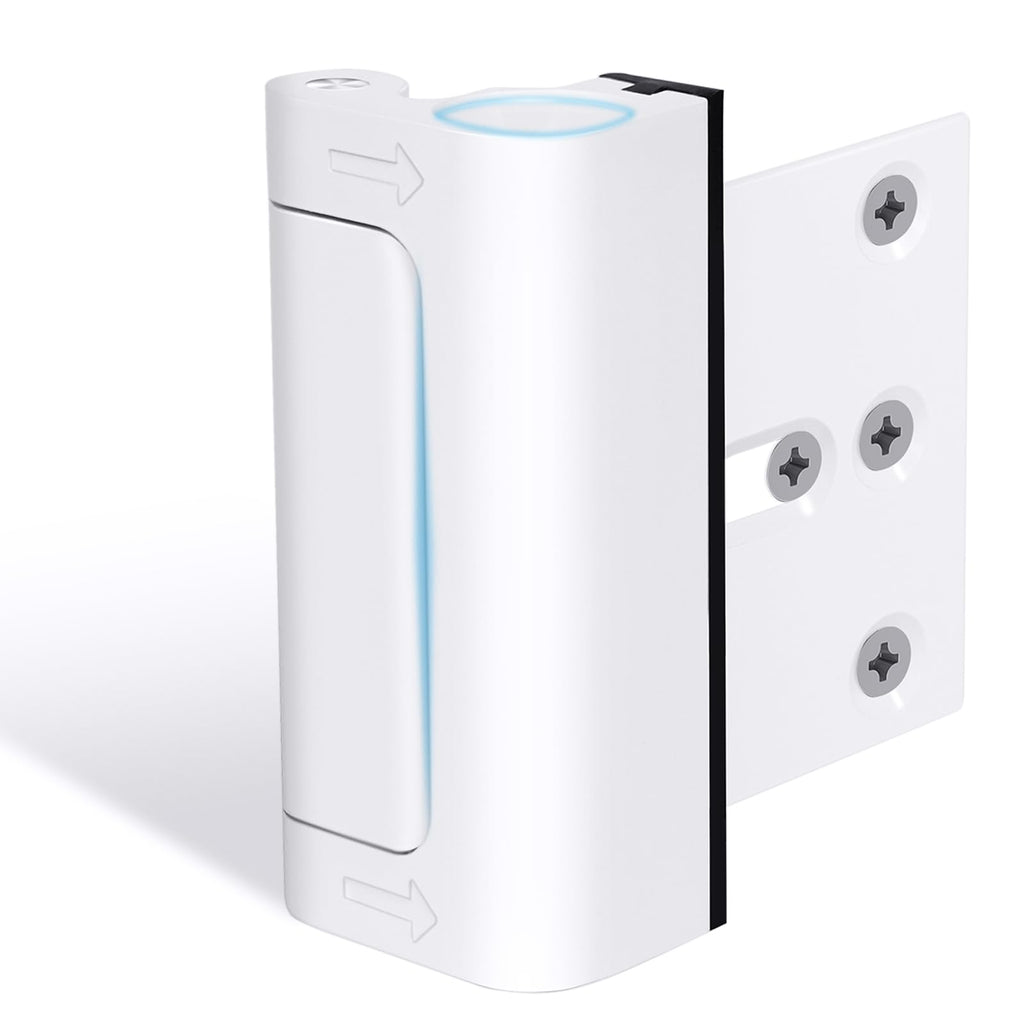 Door Reinforcement Lock Withstands 800lbs of Force - White Extra Proof Door Lock for Kids Safety Drilling Required, Prevents Unauthorized Entry, Add a Door Security Lock for Home Safety & Privacy
