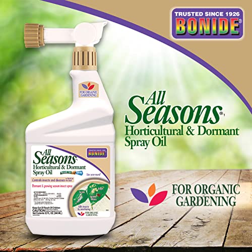 Bonide All Seasons Horticultural & Dormant Spray Oil, 32 oz Ready-to-Spray, Disease Prevention and Insect Killer for Organic Gardening