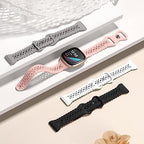 Dirrelo 4 pack Lace Silicone Band Compatible for Fitbit Sense Bands/Fitbit Versa 3 Bands Women/Fitbit Versa 4 Bands/Sense 2 Bands, Soft Ultrathin Hollow-out Sport Watch Strap Replacement Wristbands