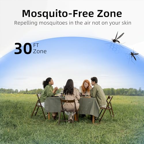 Mosalogic Mosquito Repeller Outdoor Patio Effective Pest Repellent Portable Mosquitoes Repel- No Candles or Flames, Deet-Free, No Spray, Include 6-Hr Refills，Scent -Free Bug Spray Alternative