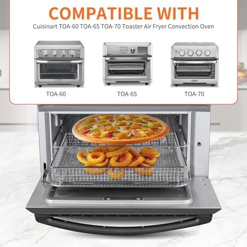 Air Fryer Basket for Oven Air Fryer Accessories for Cuisinart Air Fryer Toaster Oven, Baking Set with Air Fryer Basket Pan Parchment Paper Disposable Airfryer Liner for Cuisinart TOA-60/TOA-65/TOA-70