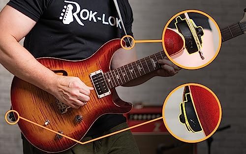 Rok Lok Universal Quick Change Guitar Strap Lock Multi-Set Bundle - 2 Complete Strap Lock Sets - Protect Your Instrument with no modifications or hardware replacement