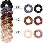 WILLBOND 24 Pieces Satin Hair Scrunchies Bulk Silk Elastic Hair Bands Ropes Ponytail Holder for Women Girls Accessories Decorations(Vintage Colors)