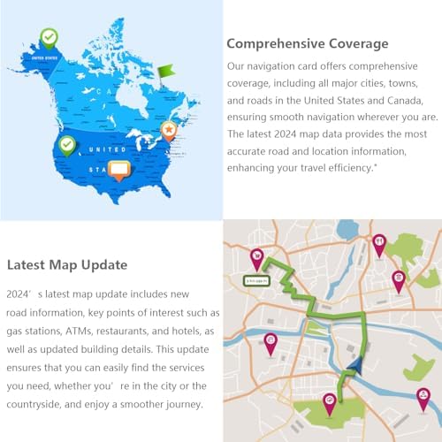 2024 Navigation SD Card Map Update Accessories 86271 0E076 Compatible with Toyota Tacoma HighlanderRAV4 Tundra 4Runner Sienna Prius Venza Mirai CorollaUSA/Canada