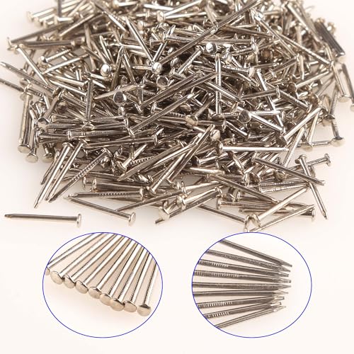 newlng 500pcs Small Nail Round Head Tiny Nails String Art Nails Hand-Made Hardware Accessories Fasteners Mini Nails 1.5mm X 15mm/0.06"X0.6"(DXL) Silver
