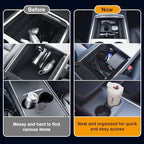Center Console Organizer Tray 5PCS for Tesla Model Y Accessories 2024 2023 2022 2021 2020, Armrest Storage Tray and Hidden Storage Box, Cup Holder Insert, Under Seat Storage Box