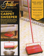 Fuller Brush 17052 Electrostatic Carpet & Floor Sweeper - 9" Cleaning Path - Lightweight - Ideal for Crumby Messes - Works On Carpets & Hard Floor Surfaces Red