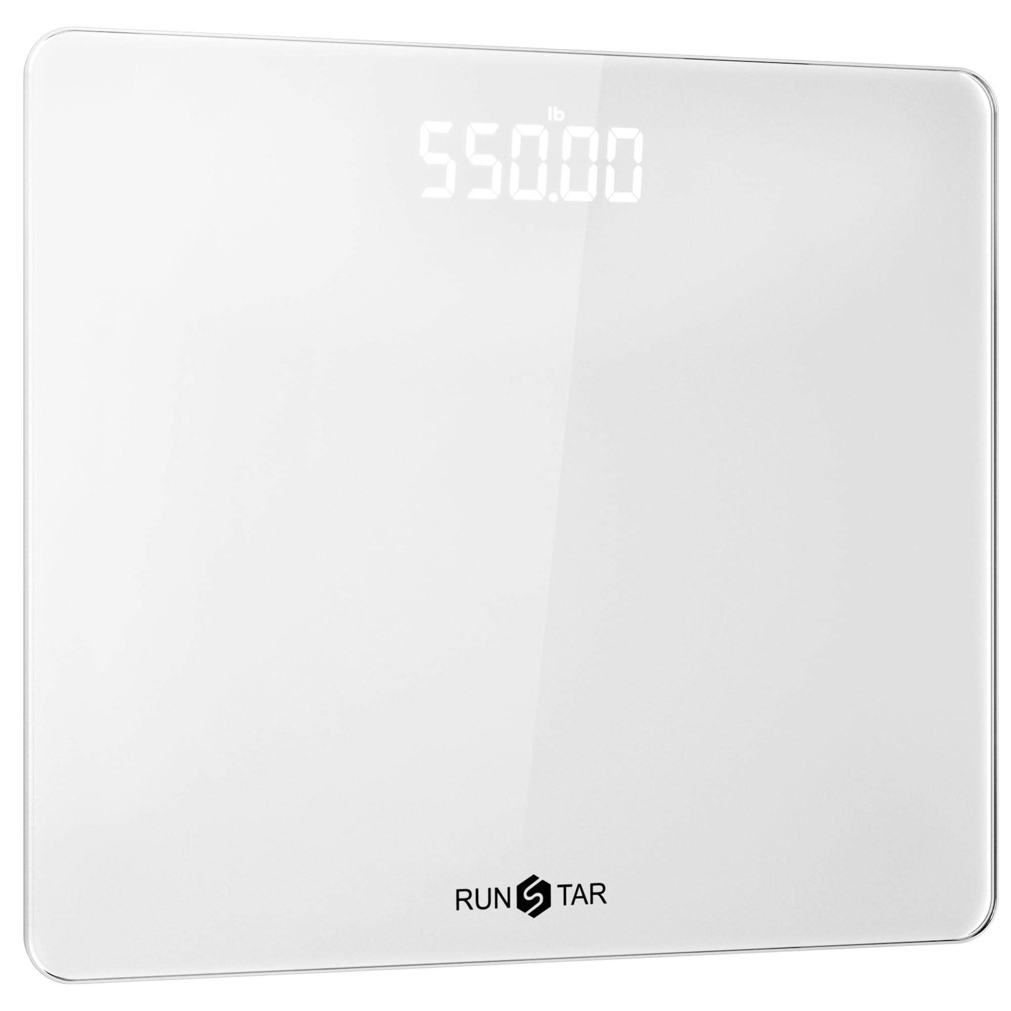 RunSTAR 550lb Scale for Body Weight with Ultra-Wide Platform and Large LED Bezel-Less Display, Accurate High Precision Digital Bathroom Scale with Extra-High Capacity