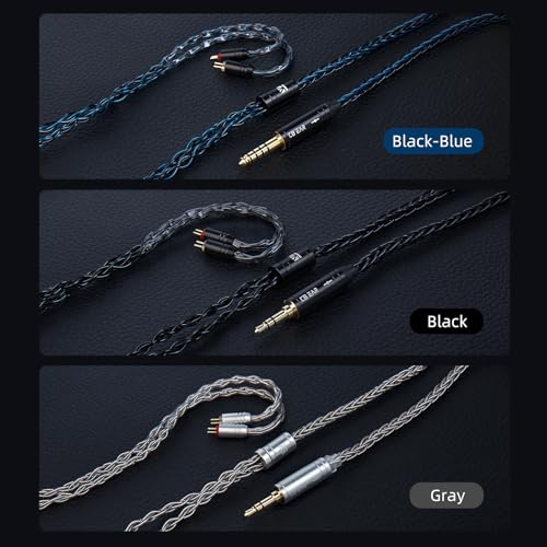 2M Long Recessed 2Pin IEM Cable, in Ear Monitor Replacement Earphone Cable, KBEAR ST12 Plus 8 Core 4N OFC Silver-plated HiFi Headphone Wire for KZ ZS10 PRO/ZSN PRO X/CCA CRA Earbuds (Dark, QDC 3.5MM)