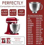 Stainless Steel Mixer Bowl for KitchenAid Artisan & Classic Series 4.5 Quart / 5 Quart Tilt-Head Stand Mixers, KSM150 Stainless Steel Bowl Replacement, Mixing Bowl for KitchenAid, Silver