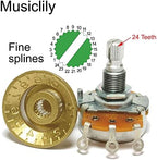 Musiclily Pro Inch USA LP Guitar Top Hat Knobs Fine 24-Spline Bell Knobs for USA Les Paul CTS Pots Electric Guitar, Gold (Set of 4)