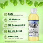 Mighty Mint Insect & Pest Control Peppermint Concentrate 8 oz - Makes 1 Gallon - Plant-Based Formula Kills and Prevents Spiders, Ants, Flying Insects, and More