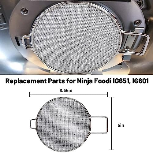 2PCS Splatter Shield for Ninja Foodi IG651, Replacement Stainless Steel Splatter Screen Air Fryer Accessories for Ninja Foodi Smart XL Pro 7-in-1 Indoor Grill, IG600, IG601, IG651