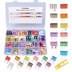 CrocSee 120 Pieces - Car Fuses Assortment Kit, Blade-Type Automotive Fuses - Standard & Mini Size (2A/3A/5A/7.5A/10A/15A/ 20A/25A/30A/35A/40A), Replacement Fuses for Car/RV/Truck/Motorcycle/Boat