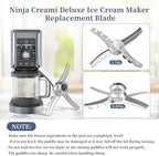 Compatible with ninja Creami Deluxe Blade Paddle,NC501 NC500 CN501CO Creamerizer Paddle Compatible with ninja Creami Blade Replacement Part，NC500 Series Stainless Steel Ice Creami Paddle