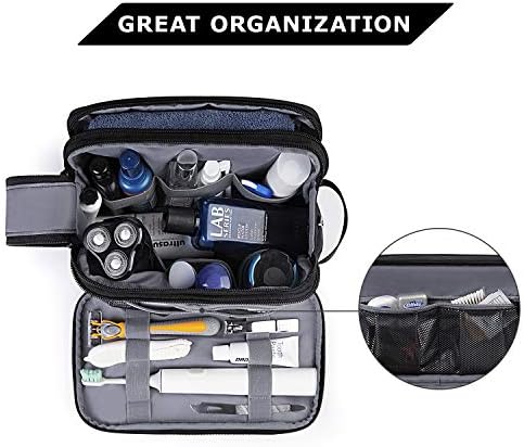 BAGSMART Toiletry Bag for Men, Travel Toiletry Organizer Dopp Kit Water-resistant Shaving Bag for Toiletries Accessories, Door Room Essentials, Black-medium