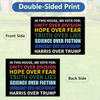 Probsin Kamala Harris 2024 Yard Sign with Metal Stakes Double Sided 12" x 17" In This House Harris Over Trump Signs Voted for Kamala Harris Outdoor Decorations for Lawn, Garden, Window, Party Supplies