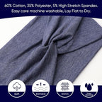 DRESHOW Extra Wide Headbands for Women Cotton Turban Knotted Bandana Head Bands Non Slip Boho Hair Accessories for Sports & Yoga