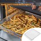 Upgraded Air Fryer Basket Replacement for Breville Smart Oven Parts 304 Stainless Steel Air Fryer Tray BOV800XL Pro BOV845BSS Breville Air Fryer Accessories Mesh Basket Oven Baking Pan 2 Pcs