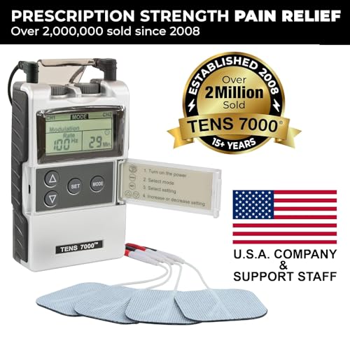 TENS 7000 Digital TENS Unit with Accessories - Muscle Stimulator Machine for Back Pain Relief, Sciatica, Neck, Nerve, Shoulder, Hip, Elbow, Muscle Pain Relief