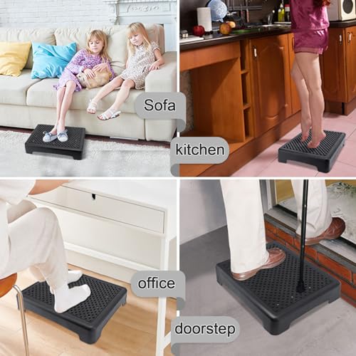 RayLove Mobility One Step Stool for Adults & Seniors, Non-Slip Bathroom Step Stool, Indoor/Outdoor Portable Stair Assist, Platform Step for Office, Kitchen, Cars and Bedroom, 400lbs Capacity, Black