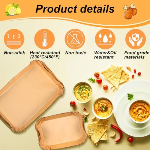 YQL 150PCS Air Fryer Liners for Ninja DZ071/Instant 9 Qt DualZone FlexBasket Air Fryer, Air Fryer Accessories Disposable Parchment Paper for Air Fryer