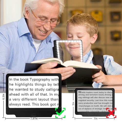 TOCBIU Hands Free Magnifying Glass for Reading with 36 Ultra-Bright LEDs Light 5X Large Full Book Page Magnifier Flexible Gooseneck Magnifier for Neck Wear Seniors Repair Sewing Cross Work