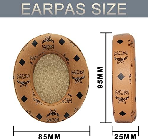 Replacement Ear Pads Protein PU Leather Ear Cushion Compatible with Beats by Dr.Dre Studio 2.0 Studio 3 B0500 B0501 Wired Wireless Over-Ear Headphones (Floral Brown)