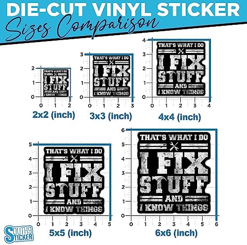 (3Pcs) That's What I Do I Fix Stuff and I Know Things Stickers Funny Saying Plumber Mechanic Technician 2" Vinyl Die-cut Sticker for Hard Hat Water Bottle Laptop Helmet Decoration Stuff Gifts 2 Inches
