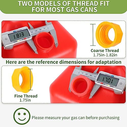Gas Can Spout Replacement, Anti-Spill Gas Can Nozzle Replacement, 2-Kit Gas Can Spouts No Leaky, Upgraded Replacement Gas Can Spout with Flexible Nozzle, Gas Can Vent, Fit for Most 1/2/5/10 Gal Can