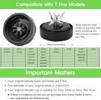 [New Model]SS101 Replacement Blade for Ninja Blender Accessories, 7-Fins Blender Blade Compatible with Nutri Ninja Foodi Power Blender SS150,SS151,SS300,SS350,SS351,CO351B,SS100,SS101,SS101C,SS101TGT