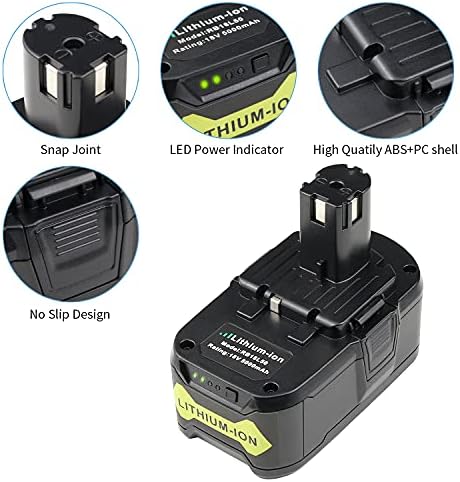 2Packs 18V 6.0Ah P108 Replacement Battery for Ryobi 18V Battery Compatible with Ryobi One+ Plus P105 P107 P102 P103 P104 P271 BPL18151 BPL1820 BPL-1815 BPL-1820G Cordless Power Tools Battery