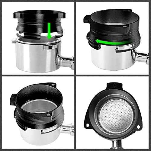 2023 New Upgraded 54mm Espresso Dosing Funnel | Hands-Free Dosing Funnel Espresso Machine Accessories | 54mm Funnel Replacement Fit for Breville Machine 870/879/880/875 (Black)