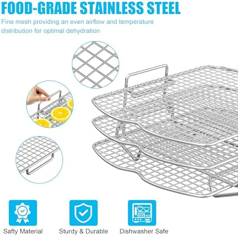 Dehydrator Stand Rack for Ninja Foodi AG300,AG301 Accessories,3 Stackable Layers Dehydrator Stand for Ninja AG300C,AG301C,AG302,AG400,IG301A,Stainless Steel