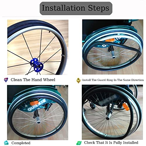 YZRYXHWL Wheelchair Cover Wheelchair Accessories 24in Wheelchair Push Rim Covers 1 Pair Non-Slip Wear-Resistant Hand Push Cover Wheelchair Rear Wheel Push Ring Protective Cover (Color : Purple)