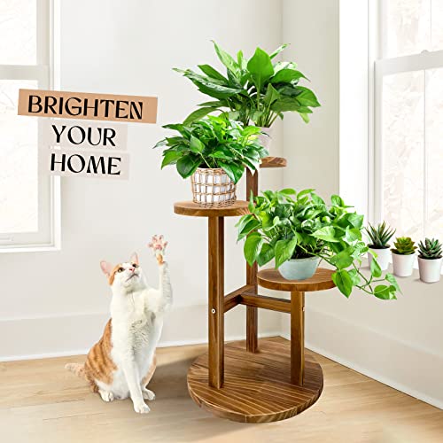 GEEBOBO 3 Tier Plant Stand Indoor For Multiple Plants, Corner Flower Shelf Plant Holder Display Rack Shelving for Patio Garden Balcony Bedroom Living Room