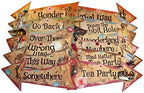Alice in Wonderland Party Vintage Style Arrow Signs/Mad Hatters Tea Party Props Pack of 12 Signs