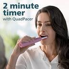 Philips Sonicare 4100 Electric Rechargeable Power Toothbrush, Pink, with Genuine Philips Sonicare Optimal Plaque Control Replacement Toothbrush Heads, White, 3 Pack