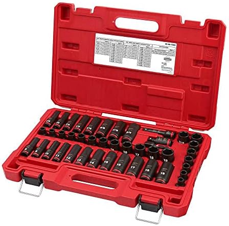Milwaukee 43PC Shockwave Impact Duty 3/8" Drive SAE & Metric Deep 6 Point Socket Set with Accessories