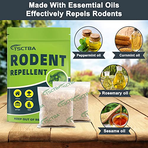 TSCTBA Rodent Repellent Indoor, Mouse repellents, Rodent Repellent Outdoor, Peppermint to Repel Mice and Rats,Rats Repellent for House,Mice Repellent,Mice Deterrent - 8P