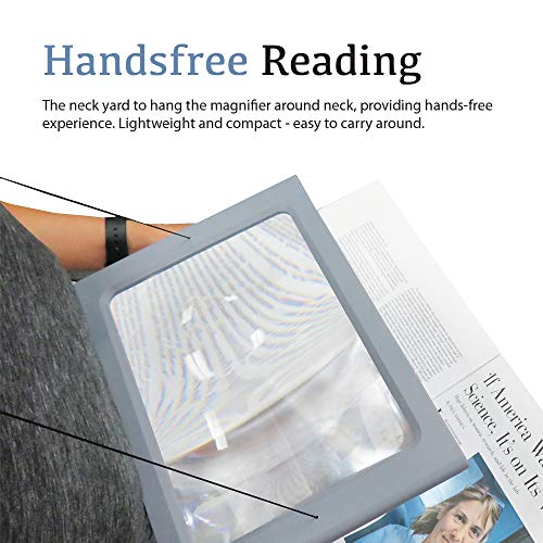 MagniPros See Things Differently 3X Large Full Page Magnifier with 12 LED Lights, Foldable Flip-Out Legs, Dual Power Supply Modes- Ideal for Hands Free Reading, Low Vision, Seniors with Aging Eyes