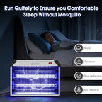 Bug Zapper Indoor, Electric Mosquito Zapper, Powerful Fly Insect Killer Repellent Lamp Outdoor Patio, Home Pest Control Bug Catcher Eliminator for Gnat Fruit Fly Moth w/Replacement Bulb (Silver)