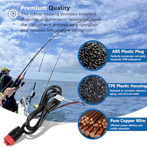 [Upgraded Version] 000-14041-001 HDS/Elite/Hook Power Cable Replacement, 3 Foot, 2-Wire Power Only Fits for Lowrance HDS, Elite FS, Elite Ti2, Hook, Mark